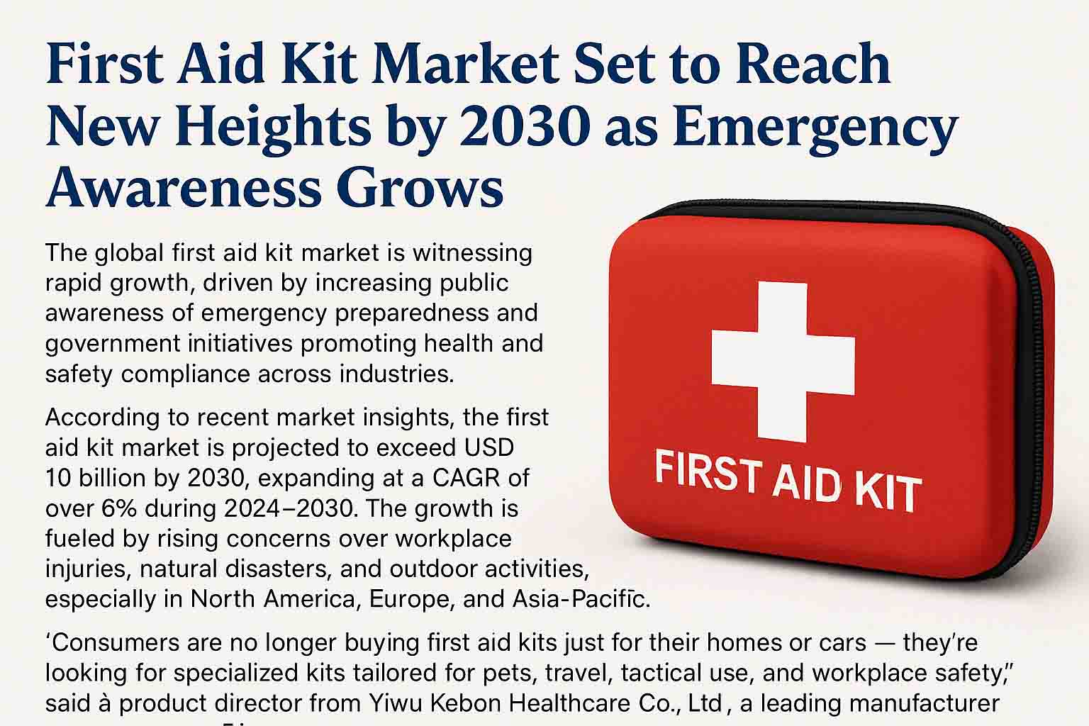 Mercato dei kit di pronto soccorso che si prepara a raggiungere nuove vette entro il 2030 man mano che aumenta la consapevolezza di emergenza