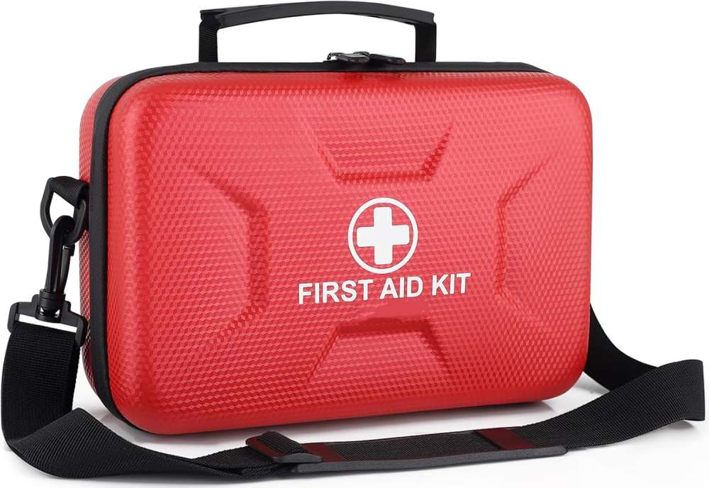 Kit di pronto soccorso impermeabile con guscio rigido da 410 pezzi per la casa e l'esterno